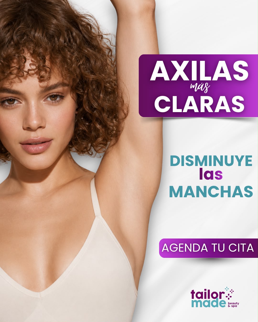 Axilas mas claras y uniformes.