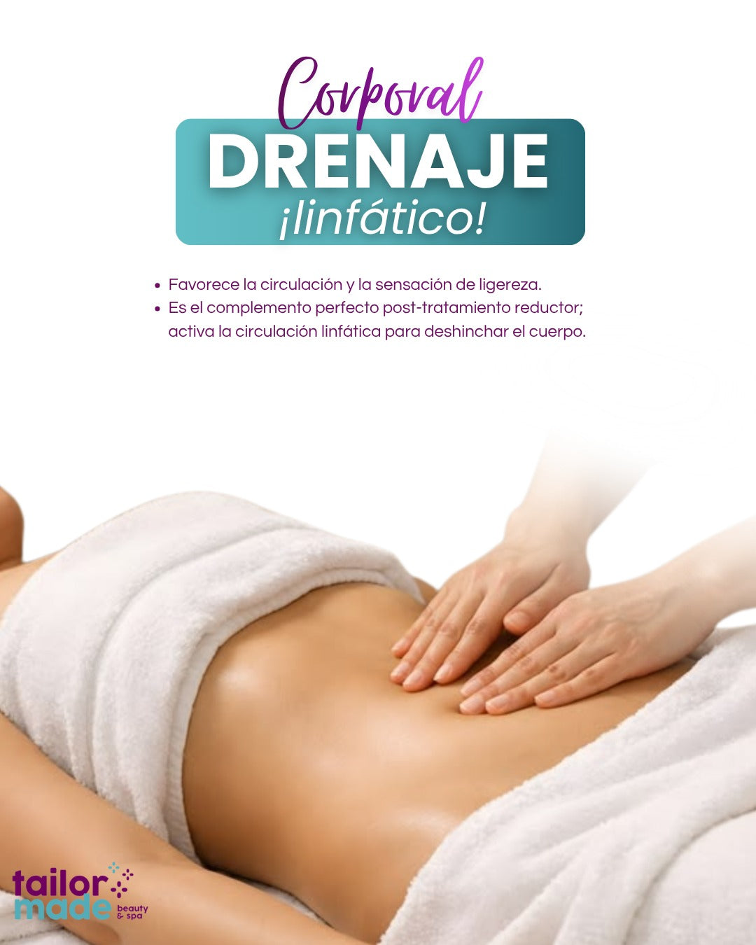 Drenaje linfático por zona, 20 minutos