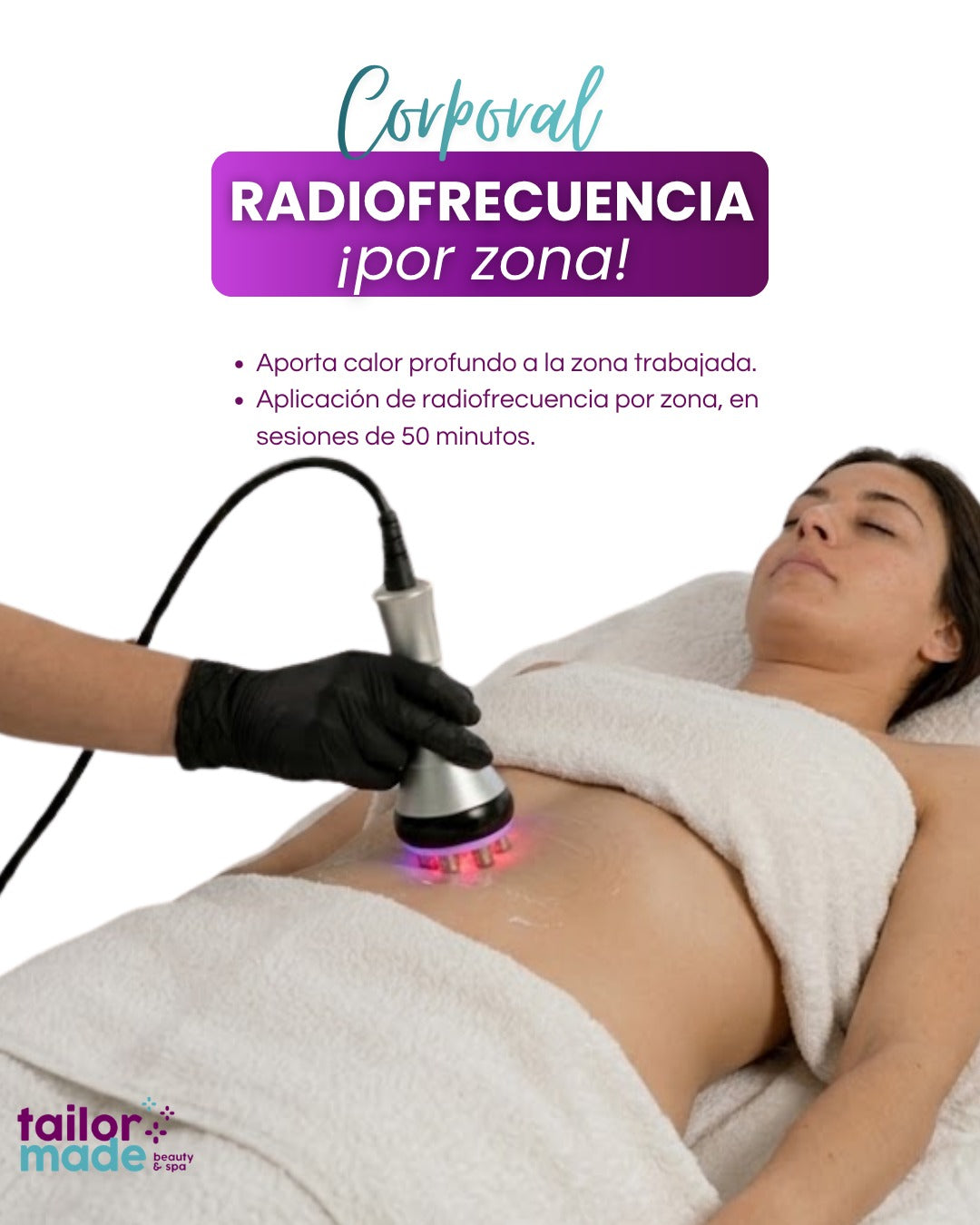 Radiofrecuencia por zona, 30 minutos