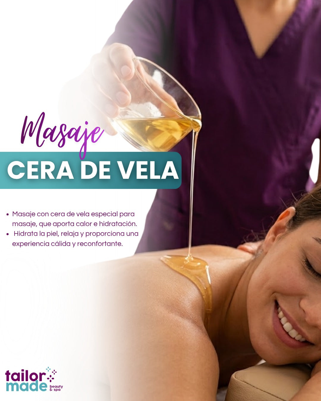 Masaje con cera de vela, 60 minutos
